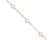 14K Yellow Gold 9 inch Pearl Anklet