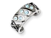 Sterling Silver Antiqued Blue Stellux Crystalstal Toe Ring