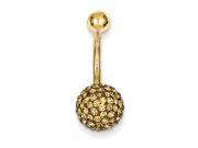 10k Yellow Gold with Champagne Crystalstal Ball Belly Dangle