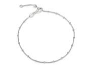 Sterling Silver 9inch Polished Beaded Anklet