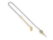 14k White Gold hite Gold Rope Two tone Diamond cut Bead with 1in Ext Anklet