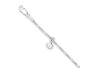 Sterling Silver Polished Shell with 1in ext. Anklet