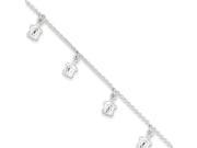 Sterling Silver Polished Turtle with 1in ext. Anklet