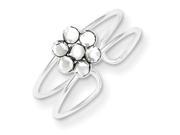 Sterling Silver Cubic Zirconia Flower Toe Ring