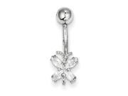 10k White Gold with Cubic Zirconia Butterfly Belly Dangle