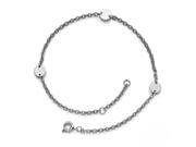 Stainless Steel Polished Round Charms with 1in extension Anklet