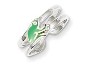 Sterling Silver Green Enameled Frog Toe Ring