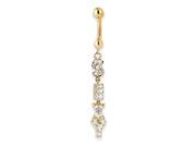 10k Yellow Gold with Cubic Zirconia Sexy Belly Dangle