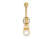 10k Yellow Gold with Zipper Belly Dangle