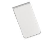 Rhodium plated Polished Rectangle Money Clip