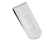 Rhodium plated Etched Lines Money Clip
