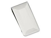 Rhodium plated Patterned Border Money Clip