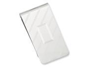 Rhodium plated Etched Diagonal Line Money Clip