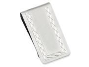 Rhodium plated with Engravable Area Florentined Money Clip