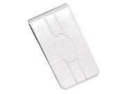 Rhodium plated Engravable Oval Center Money Clip