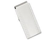 Rhodium plated Patterned Edge Hinged Money Clip