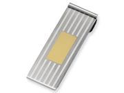 Stainless Steel Brushed and Polished Yellow IP plated Money Clip