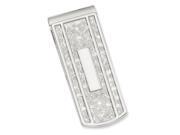 Rhodium plated with Engravable Area Money Clip