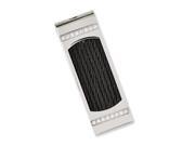 Stainless Steel Polished Black IP plated Wire with Cubic Zirconias Money Clip