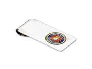 Sterling Silver U.S. Marine Corp Money Clip with gold border