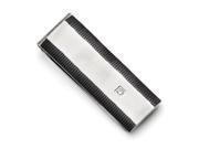 Stainless Steel Black IP plated Cubic Zirconia Polished Money Clip
