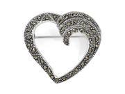 Sterling Silver Marcasite Heart Pin
