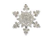 Silver tone Crystalstal Snowflake Pin