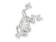 Sterling Silver Cubic Zirconia Frog Pin