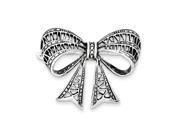 Sterling Silver Antiqued Open Design Bow Pin