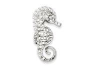 Sterling Silver Cubic Zirconia Seahorse Pin