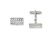 Stainless Steel Textured Polished Cuff Links