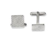 Stainless Steel Polished Textured Cuff Links
