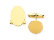 14K Yellow Gold Oval Cuff Links