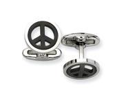 Stainless Steel Black plated Peace Symbol Cuff Links