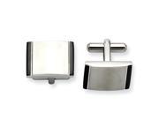 Stainless Steel Black Acrylic Cuff Links