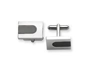 Stainless Steel Polished and Black plated Cuff Links