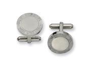 Stainless Steel Brushed Greek Key Cuff Links