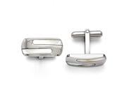 Stainless Steel Polished Mother of Pearl Cuff Links