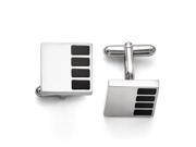 Stainless Steel Polished Enameled Cuff Links