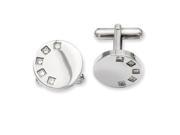Stainless Steel Cubic Zirconia Cuff Links