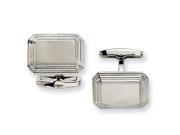 Stainless Steel Brushed and Polished Cuff Links