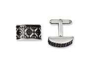 Stainless Steel Fancy Black IP plated Cuff Links