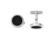 Stainless Steel Black IP plated Circle Cuff Links