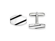 Sterling Silver and Black Enamel Cuff Links
