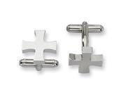 Stainless Steel Polished Cross Cuff Links