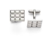 Stainless Steel Grooved and Polished Cuff Links