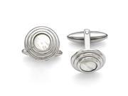 Stainless Steel Mother of Pearl Polished Cuff Links