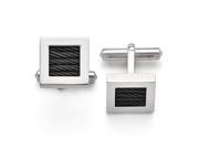 Titanium Polished Black IP plated Wire Cuff Links