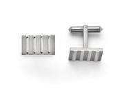 Titanium Polished and Brushed Stripes Cuff Links