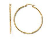Leslie s 14K Yellow Gold Polished and Textured Hoop Earrings